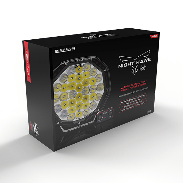 Night Hawk Variable Beam Pattern 9" Driving Light Kit